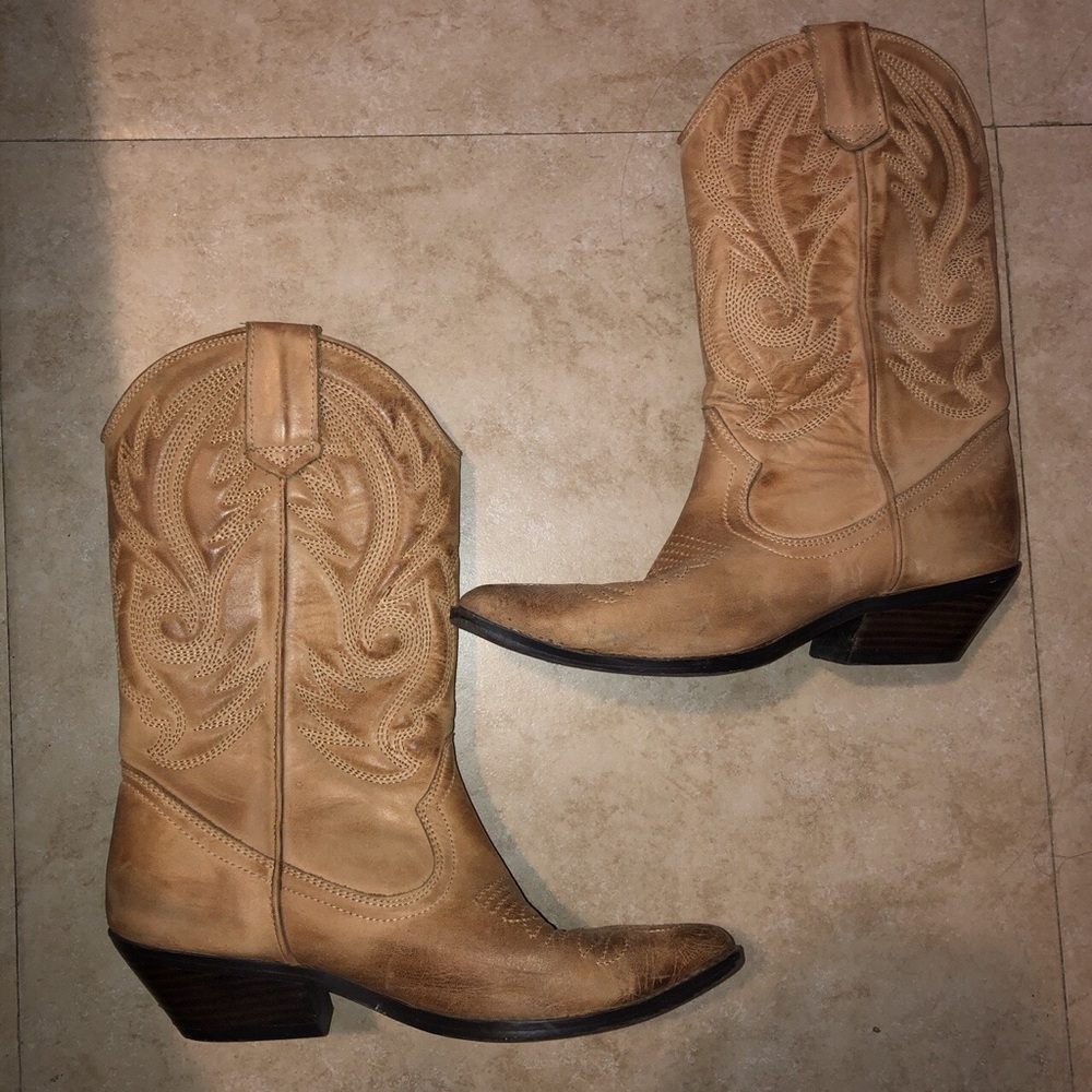 Aldo Pompa Leather Cowboy Boots